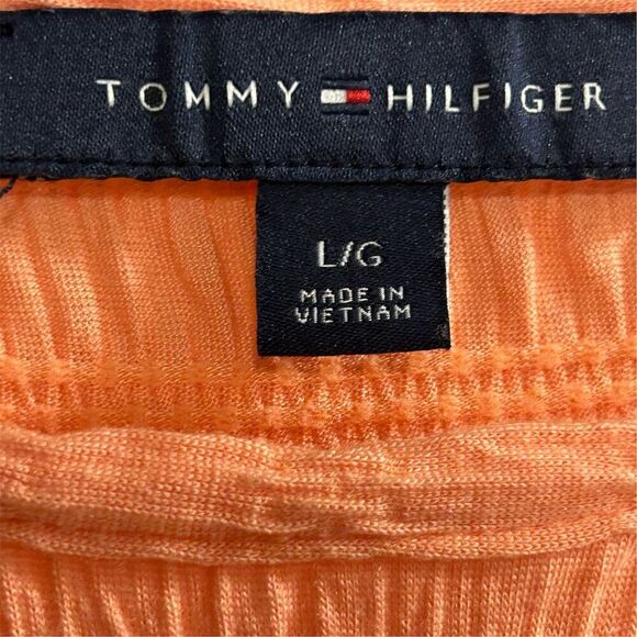 Tommy Hilfiger Women's Cap Sleeve Tee Orange Size L Casual Summer - Picture 6 of 9